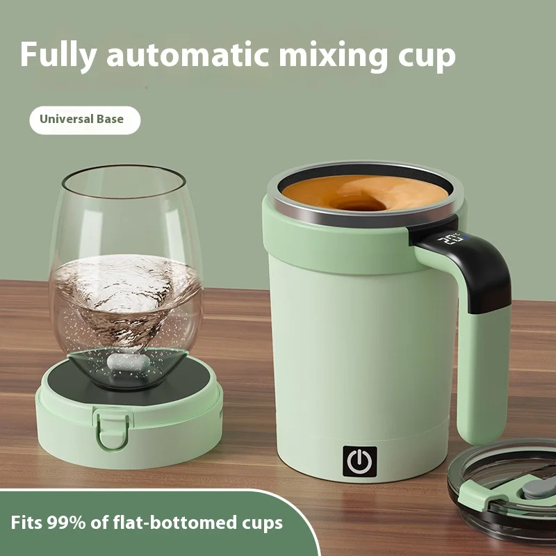 Sbe9bbaba2cec4cbebfe5780bea19bd325.webp New smart temperature-measuring magnetic automatic stirring cup, electric portable coffee cup, milkshake cup, sports and fitness - Image 1